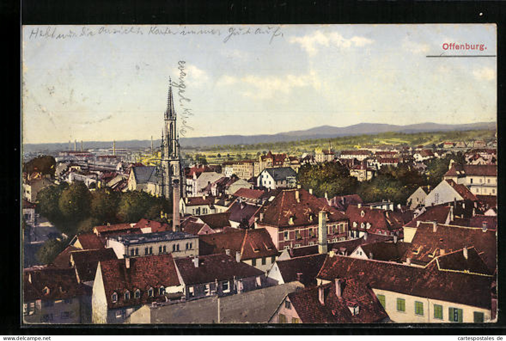 AK Offenburg, Ortspartie Mit Kirche  - Offenburg