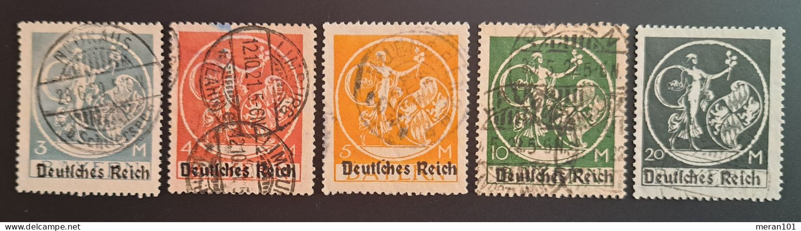 Deutsches Reich 1920, Mi 134-138, Markwerte, Gestempelt, Geprüft - Oblitérés