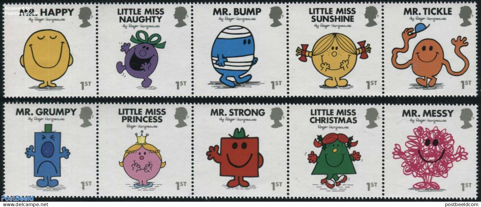 Great Britain 2016 Mr. Men Little Miss 10v (2x[::::]), Mint NH, Art - Comics (except Disney) - Neufs