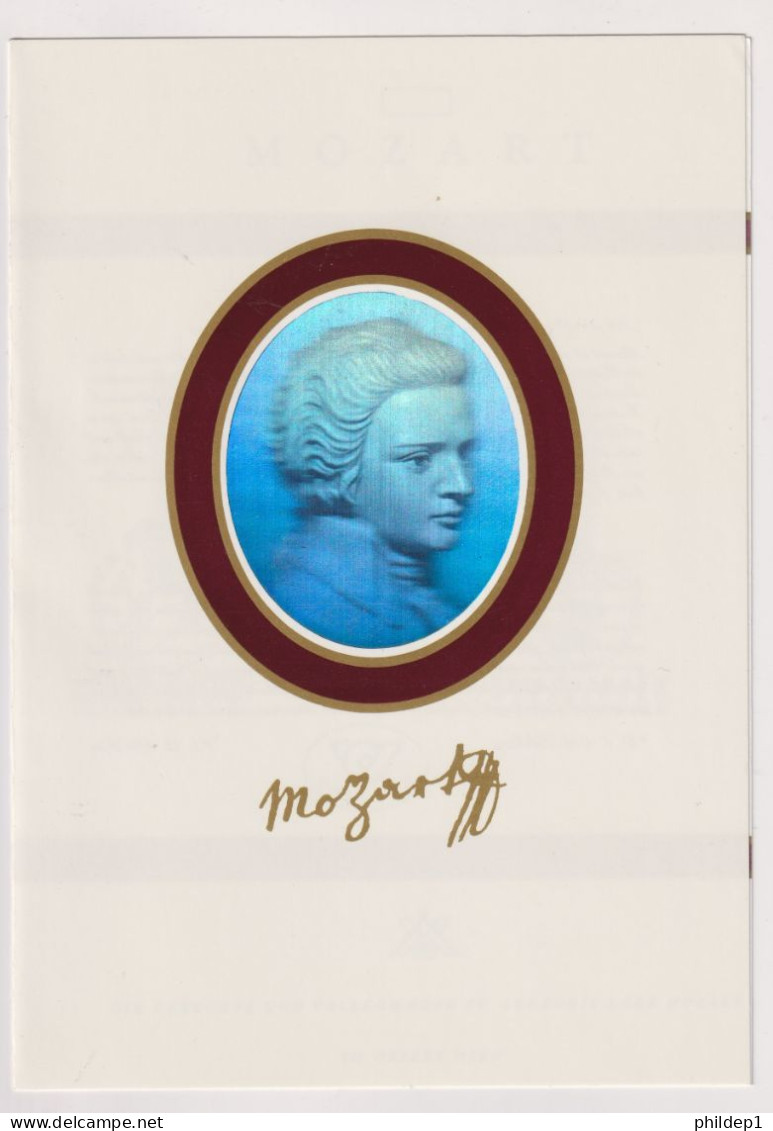Autriche: Franc Maçonnerie: Superbe Document Sur Mozart Imprimé En Autriche Avec Photo Changeante - Freemasonry