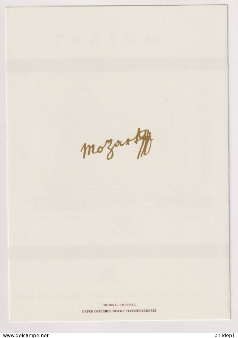 Autriche: Franc Maçonnerie: Superbe Document Sur Mozart Imprimé En Autriche Avec Photo Changeante - Freemasonry