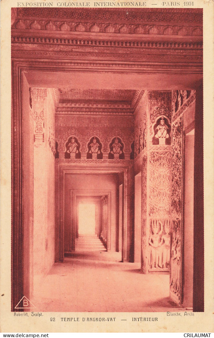 75-PARIS EXPOSITION COLONIALE INTERNATIONALE 1931 ANGKOR VAT-N°T5314-H/0317 - Exhibitions