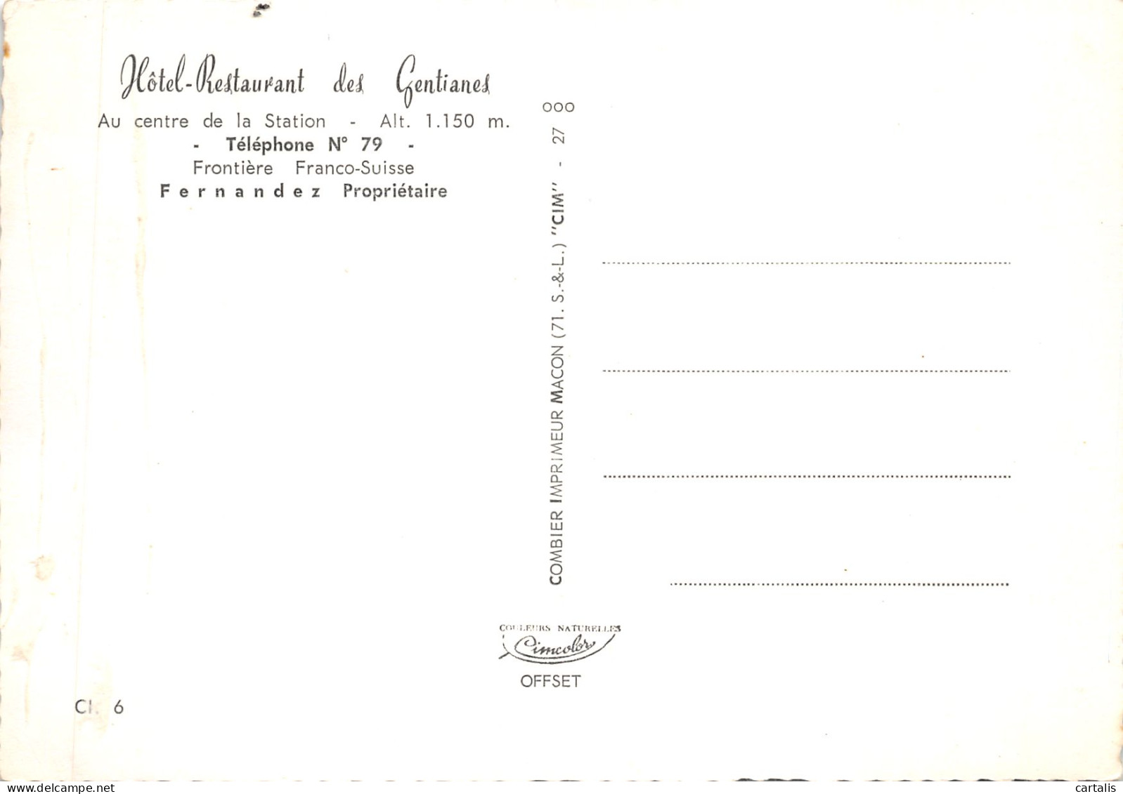 39-LES ROUSSES-RELAIS DES GENTIANES-N 600-B/0241 - Other & Unclassified