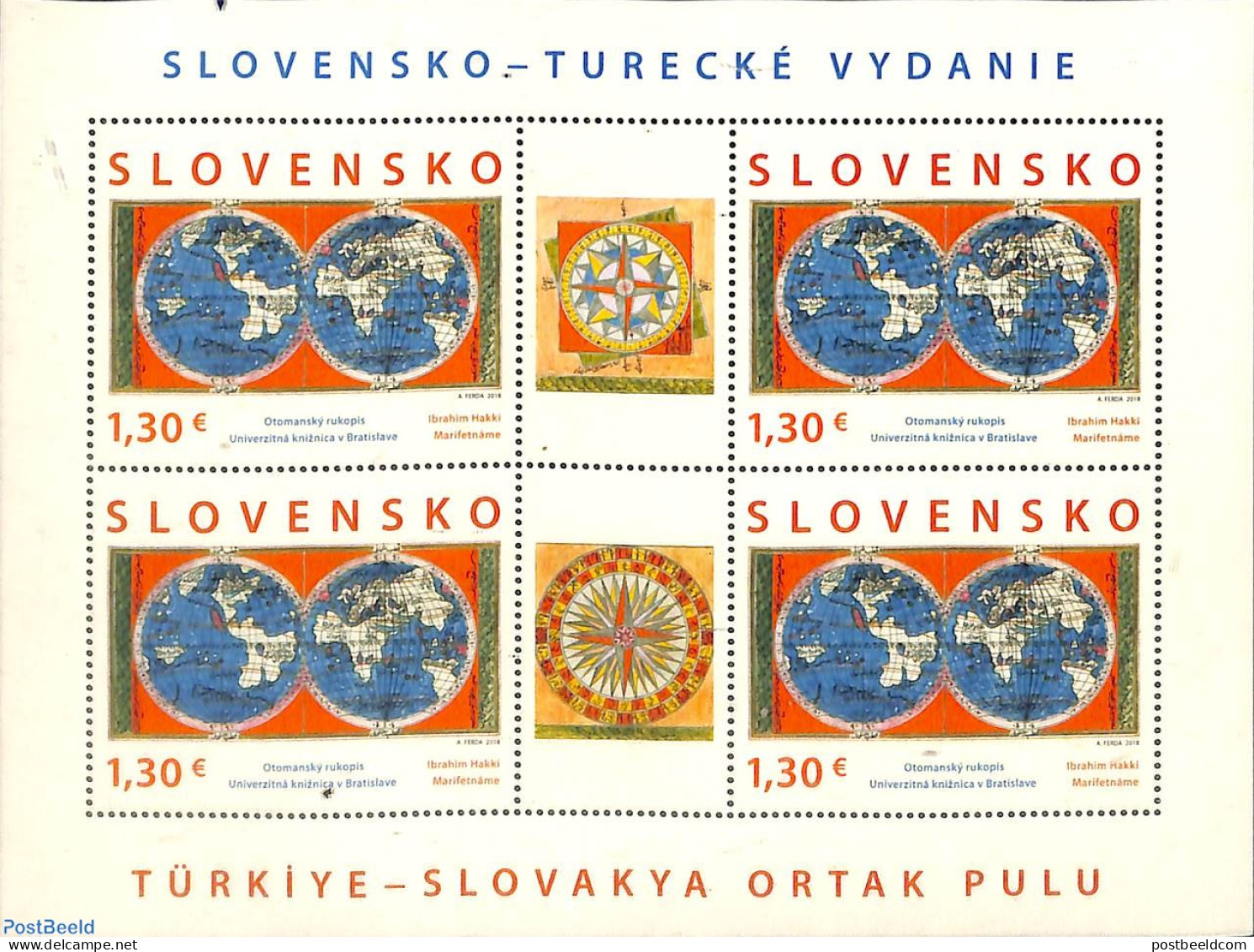 Slovakia 2018 Joint Issue Turkey M/s, Mint NH, Various - Joint Issues - Maps - Ongebruikt