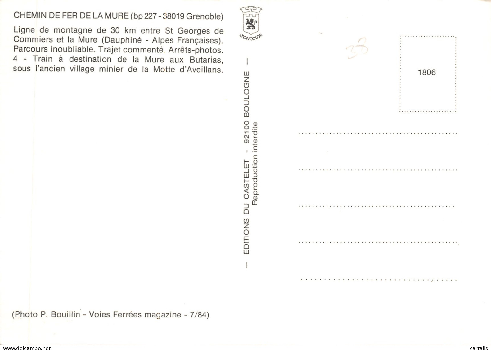 38-LA MOTTE D AVEILLANS-TRAIN-N 600-A/0125 - Other & Unclassified