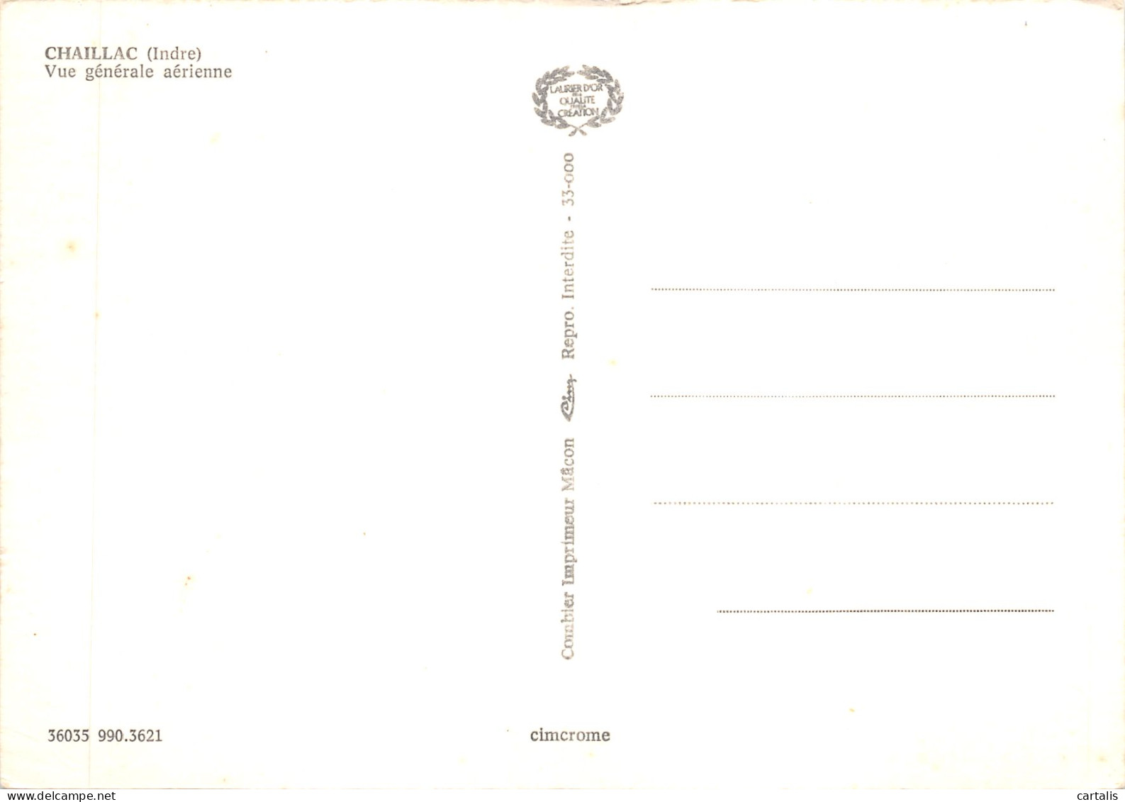 36-CHAILLAC-N 599-D/0209 - Other & Unclassified
