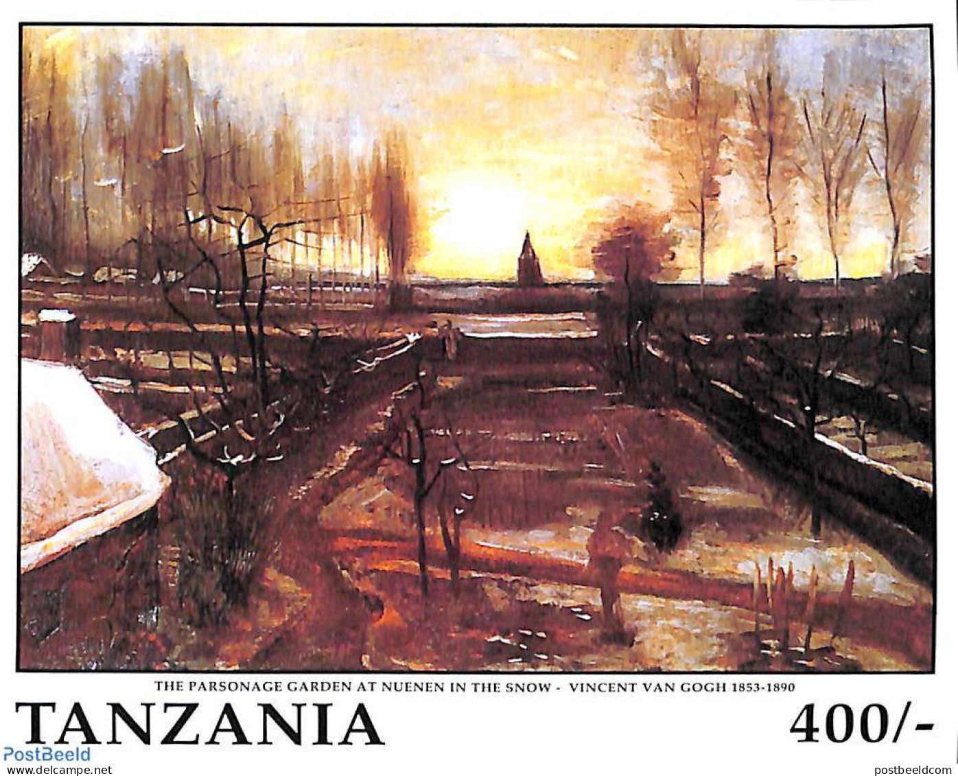 Tanzania 1991 Van Gogh Painting, Nuenen S/s, Mint NH, Art - Paintings - Vincent Van Gogh - Tanzanie (1964-...)