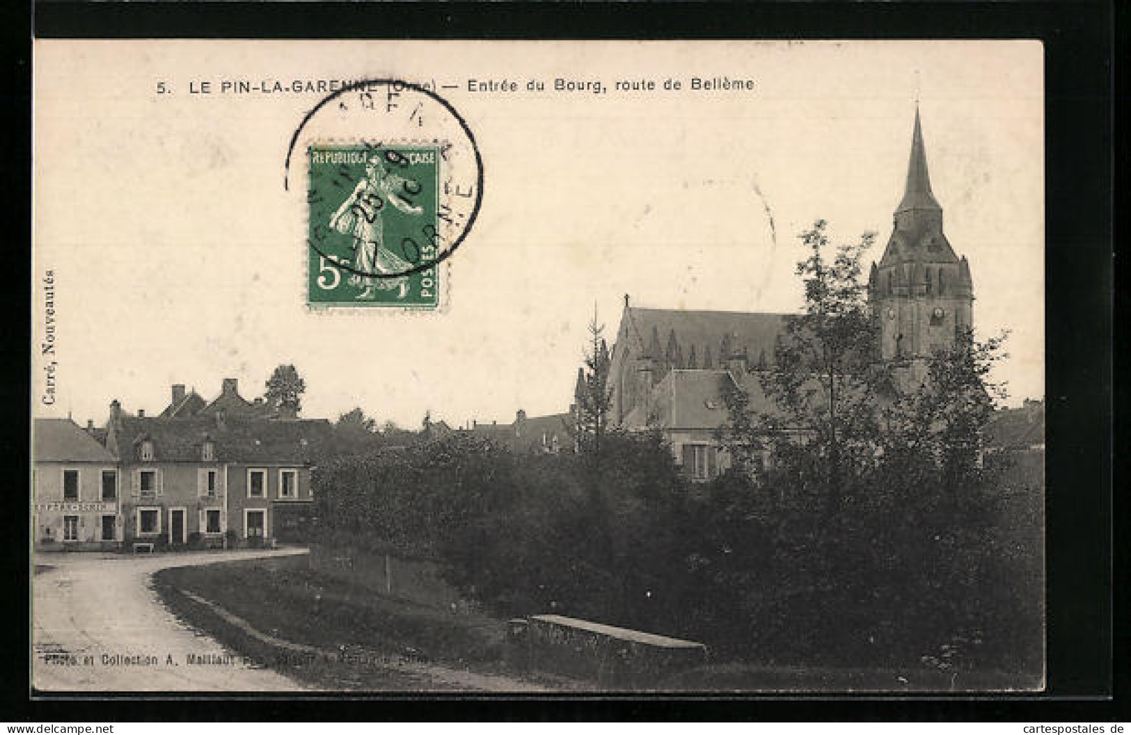 CPA Le Pin-la-Garenne, Entree Du Bourg, Route De Belleme  - Other & Unclassified