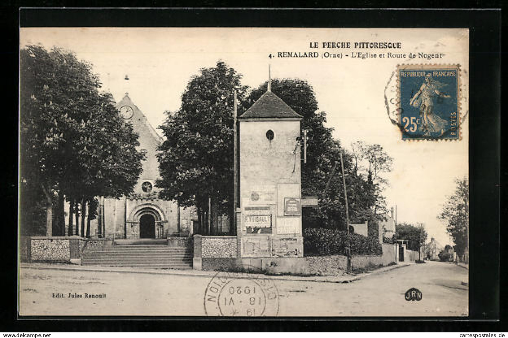 CPA Remalard, L`Eglise Et Route De Nogent  - Remalard