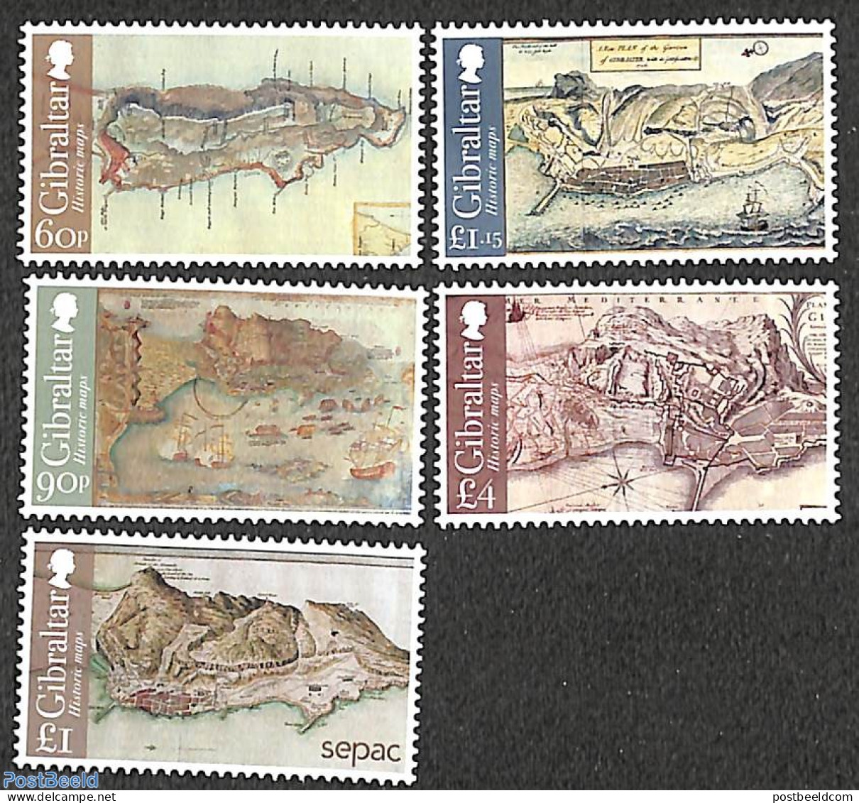 Gibraltar 2021 Historical Maps 5v, Mint NH, Various - Maps - Geography