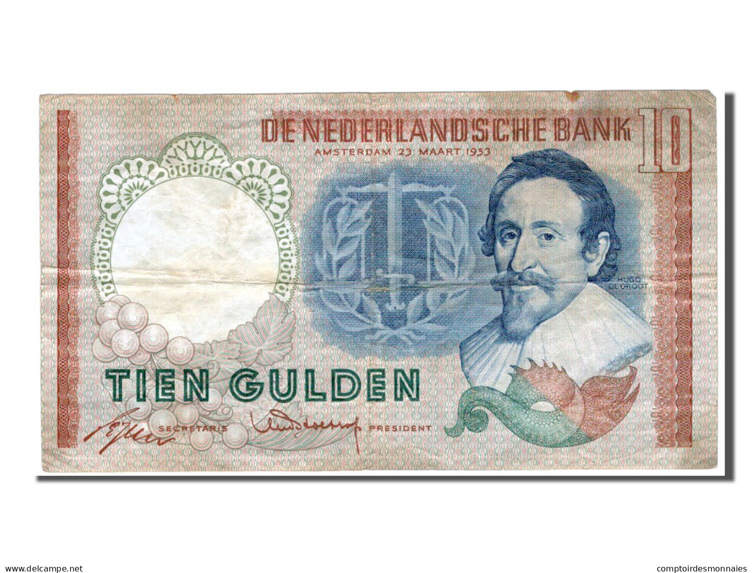 Billet, Pays-Bas, 10 Gulden, 1953, TTB - 10 Gulden