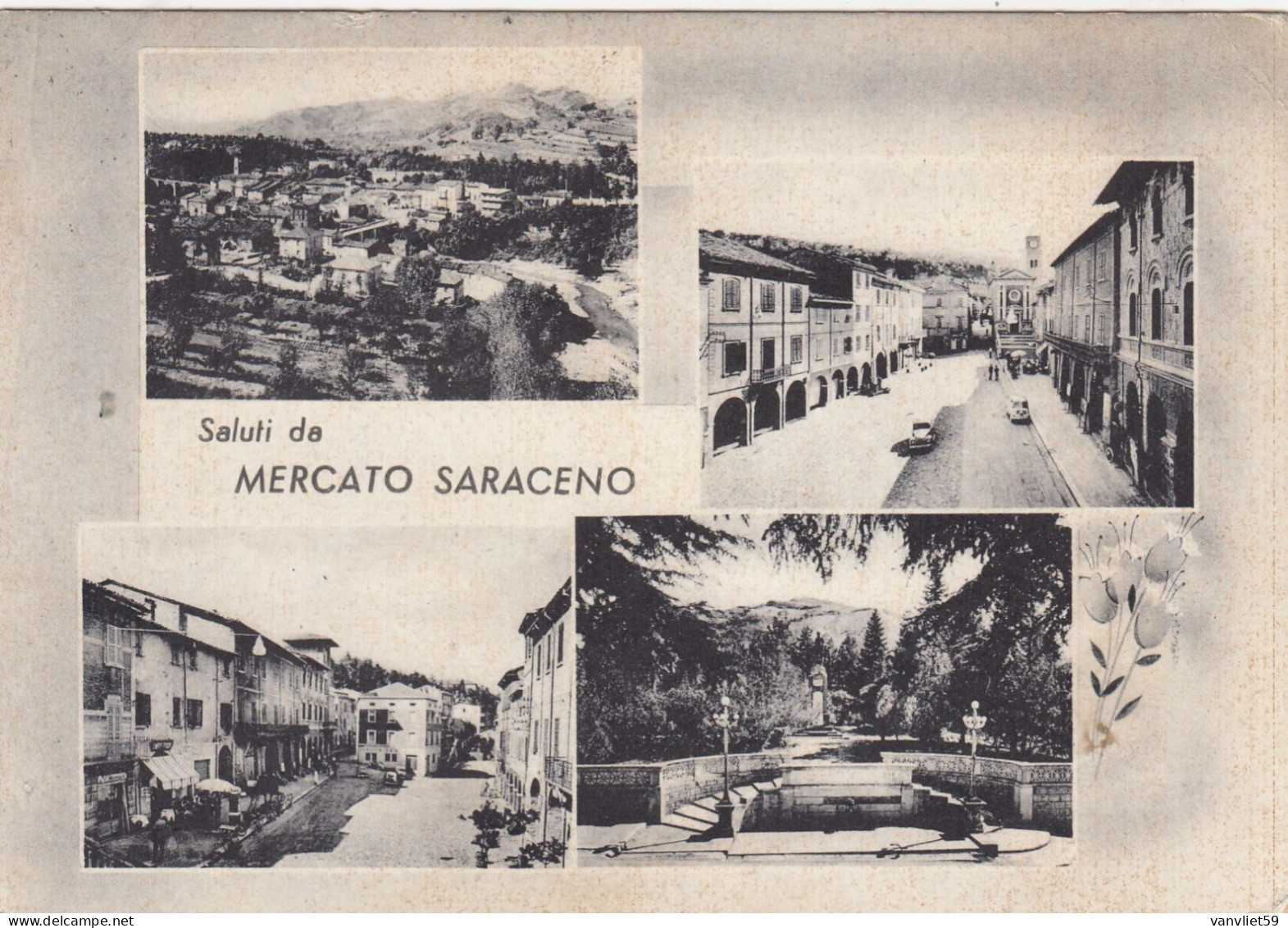 MERCATO SARACENO-FORLI CESENA-SALUTI DA..-MULTIVEDUTE-CARTOLINA VIAGGIATA  IL 19-1-19637-8-1962 - Forli