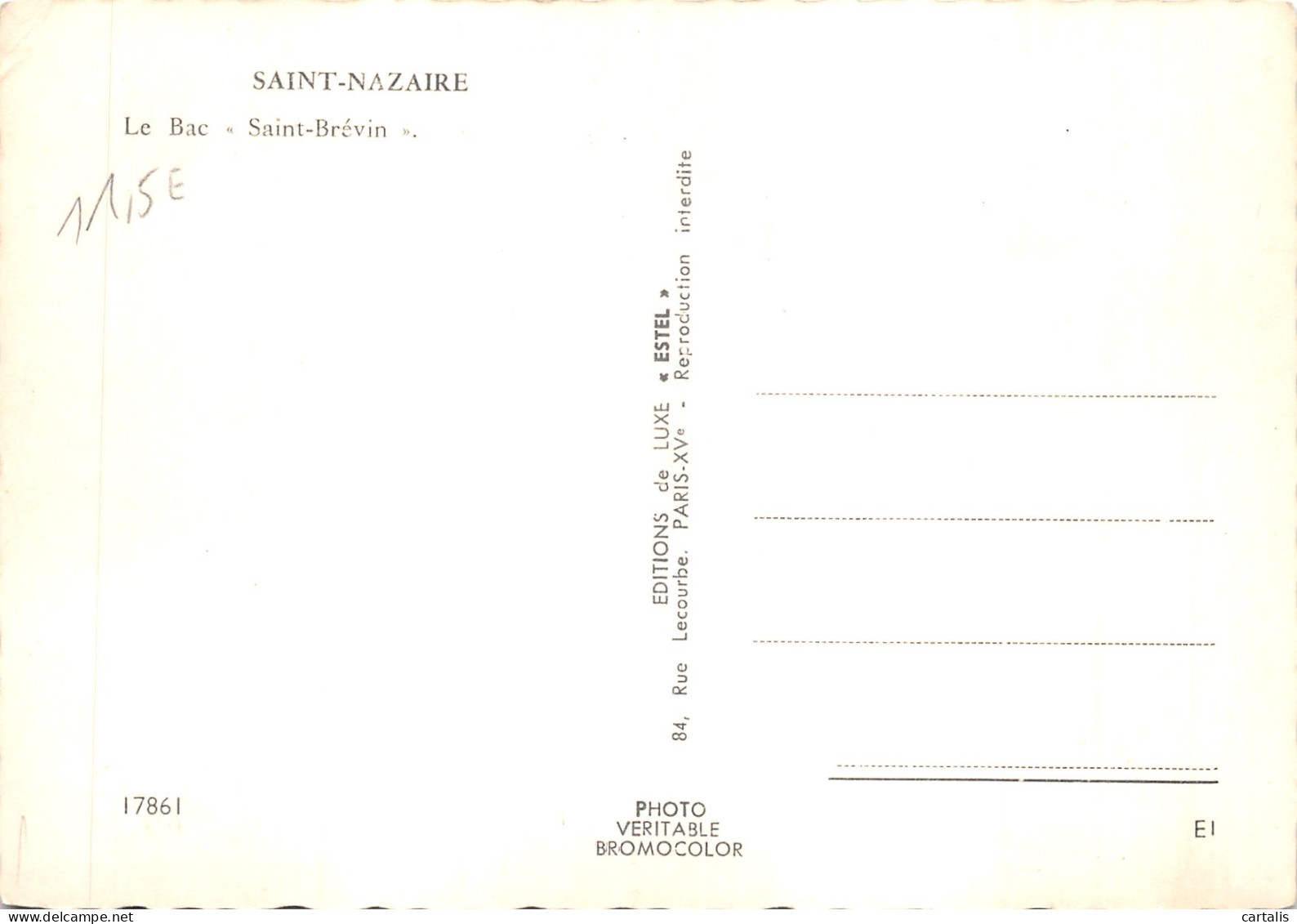 44-SAINT NAZAIRE-LE BAC-N 600-D/0173 - Saint Nazaire