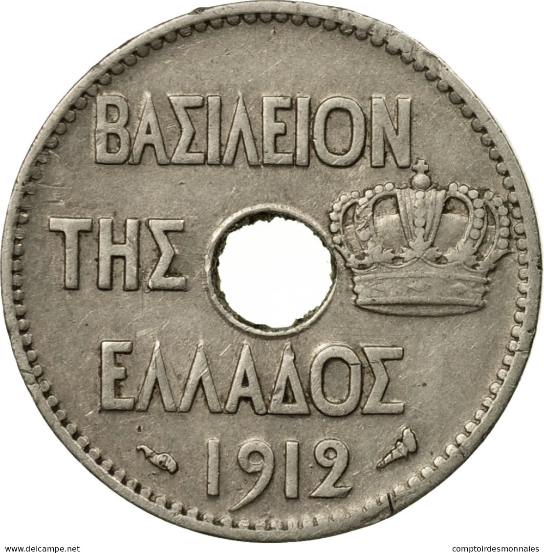 Monnaie, Grèce, George I, 5 Lepta, 1912, TTB, Nickel, KM:62 - Grèce