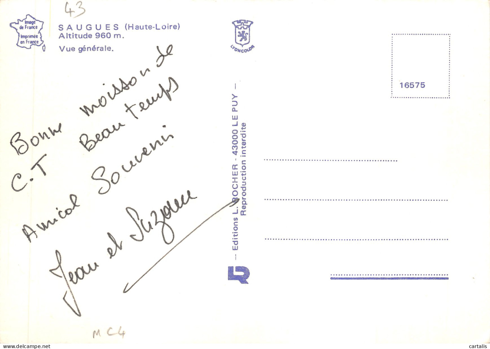 43-SAUGUES-N 600-D/0057 - Saugues