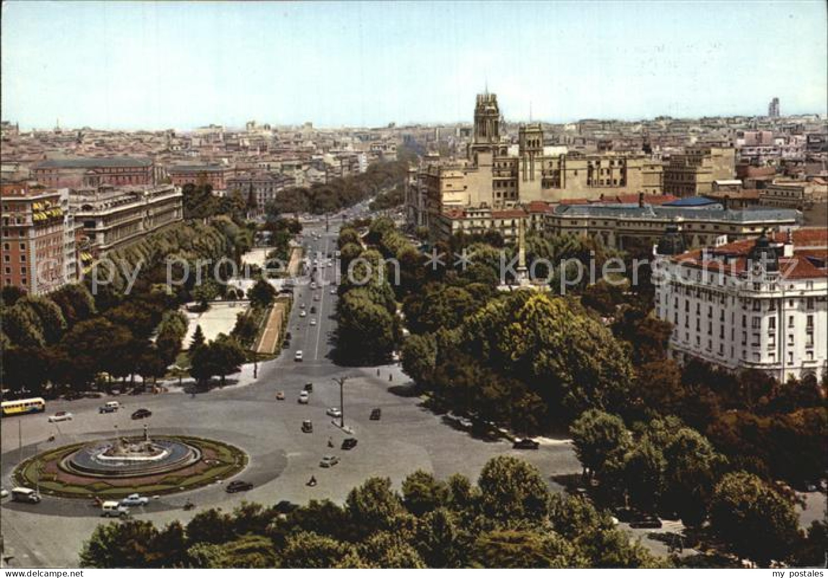 72514886 Madrid Spain Panoramica De La Plaza De Canovas Del Castillo Y Salon Del - Autres & Non Classés