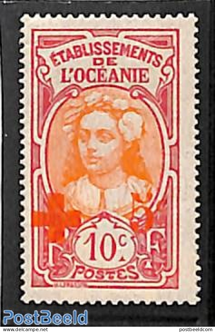 French Oceania 1915 Red Cross 1v, Unused (hinged), Health - Red Cross - Croix-Rouge