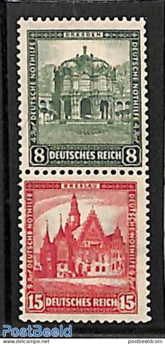 Germany, Empire 1931 8Pf+15Pf, Pair From Booklet, Unused (hinged) - Se-Tenant