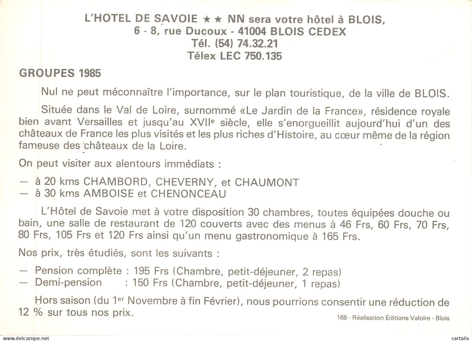 41-BLOIS-HOTEL DE SAVOIE-N 600-C/0225 - Blois