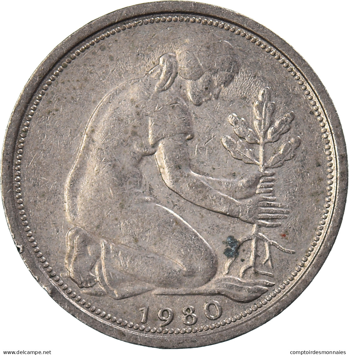 Monnaie, République Fédérale Allemande, 50 Pfennig, 1980 - 50 Pfennig