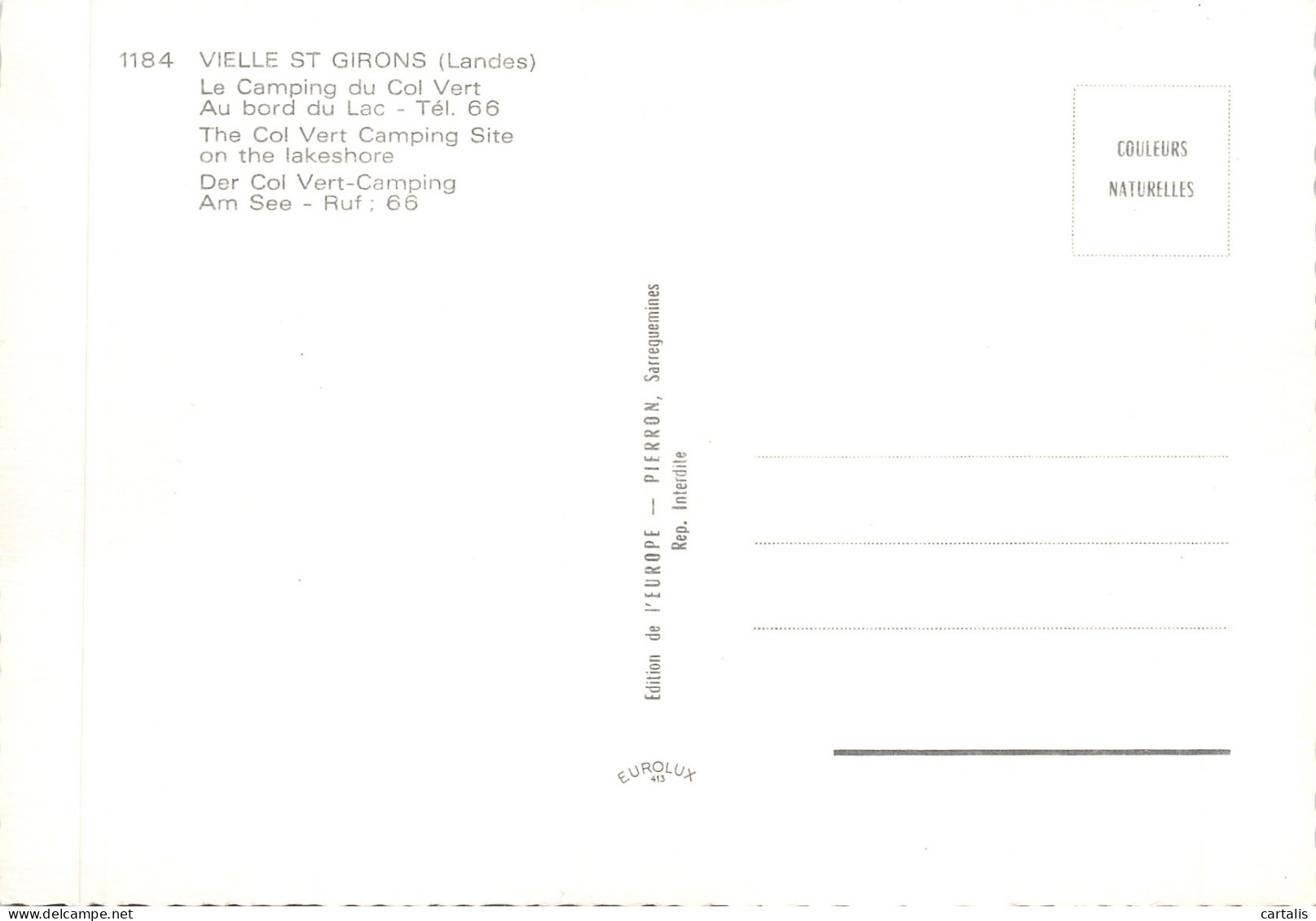 40-VIELLE SAINT GIRONS-CAMPING DU COL VERT-N 600-C/0029 - Other & Unclassified