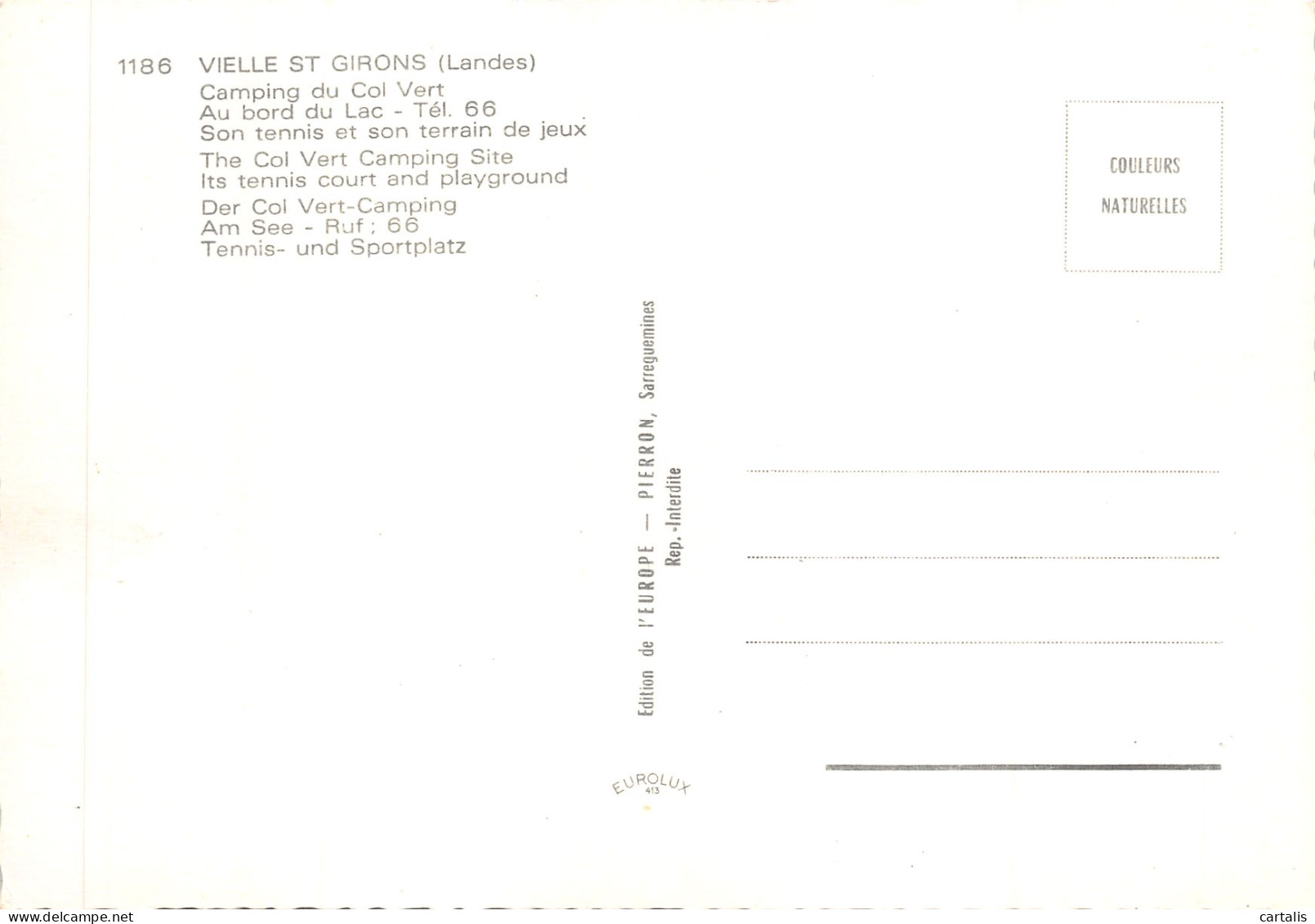 40-VIELLE SAINT GIRONS-CAMPING DU COL VERT-N 600-C/0027 - Other & Unclassified