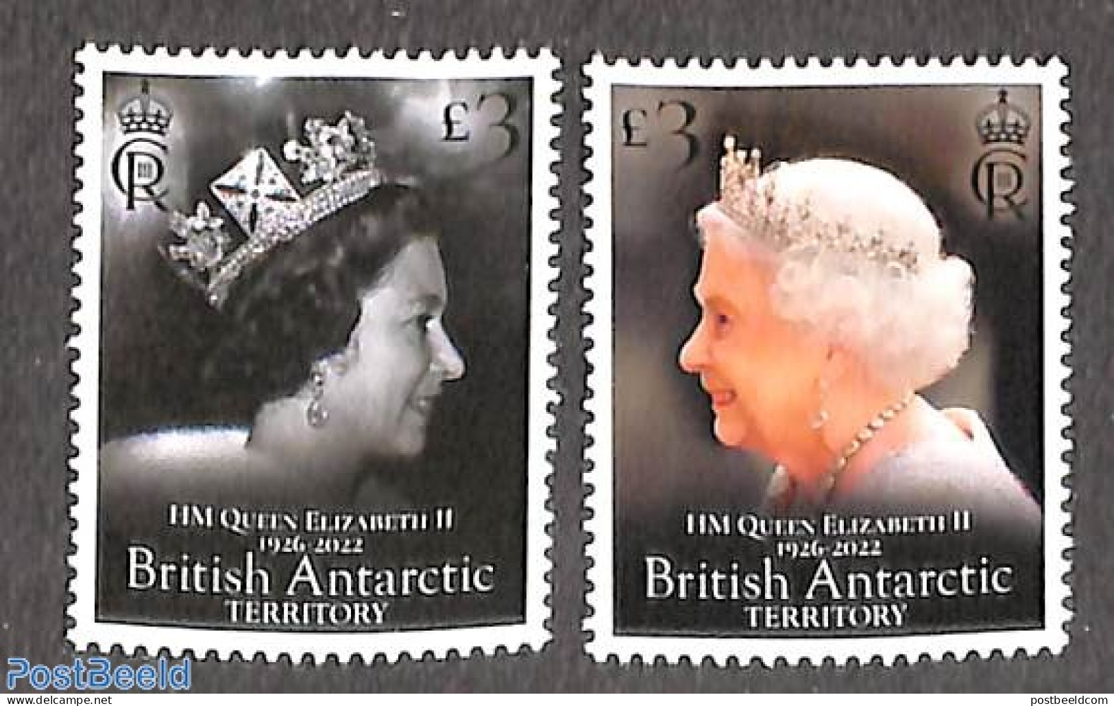 British Antarctica 2023 Queen Elizabeth II, 1926-2022 2v, Mint NH, History - Kings & Queens (Royalty) - Familles Royales