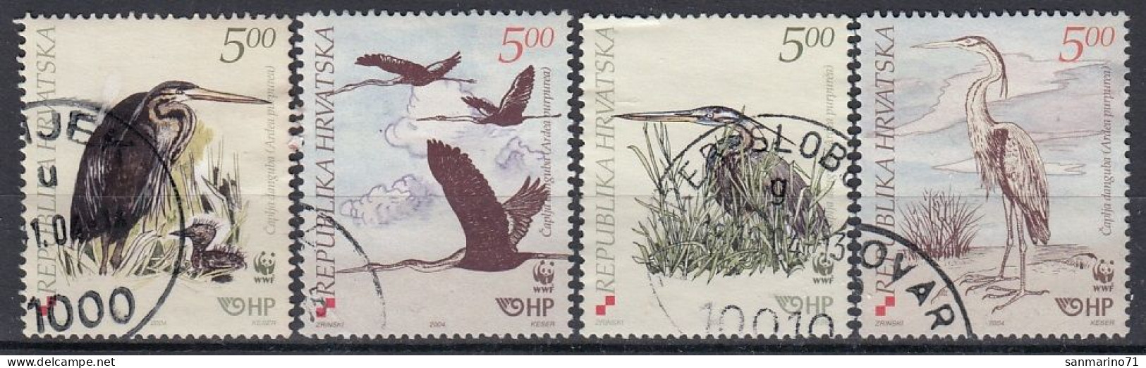 CROATIA 674-677,used,falc Hinged,birds - Croatie