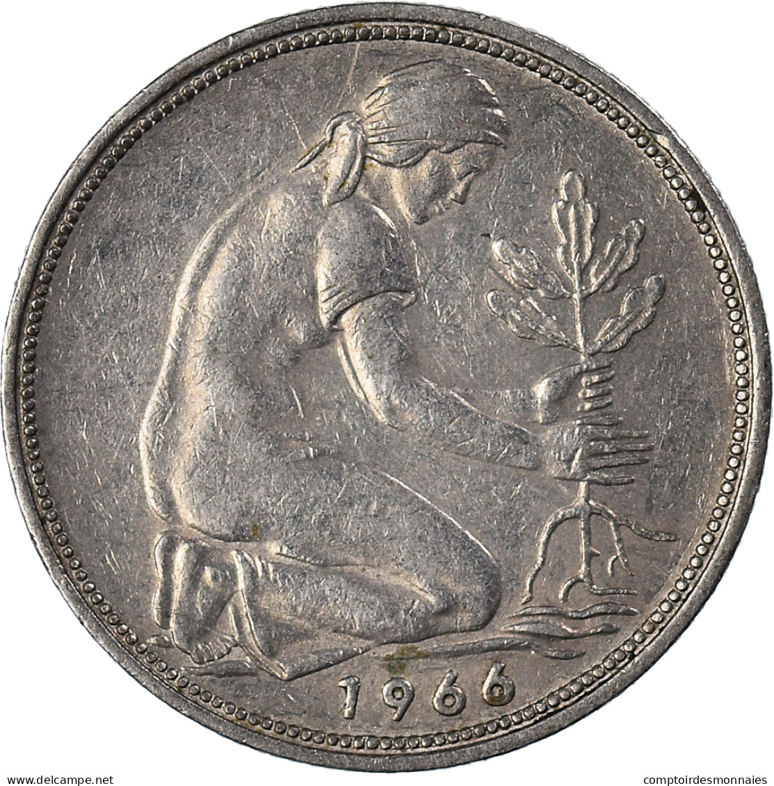 Monnaie, République Fédérale Allemande, 50 Pfennig, 1966 - 50 Pfennig