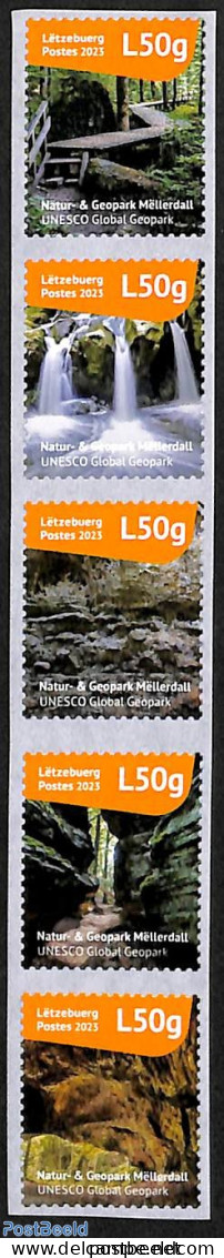 Luxemburg 2023 Mëllerdall 5v S-a, Mint NH, Nature - National Parks - Water, Dams & Falls - Neufs