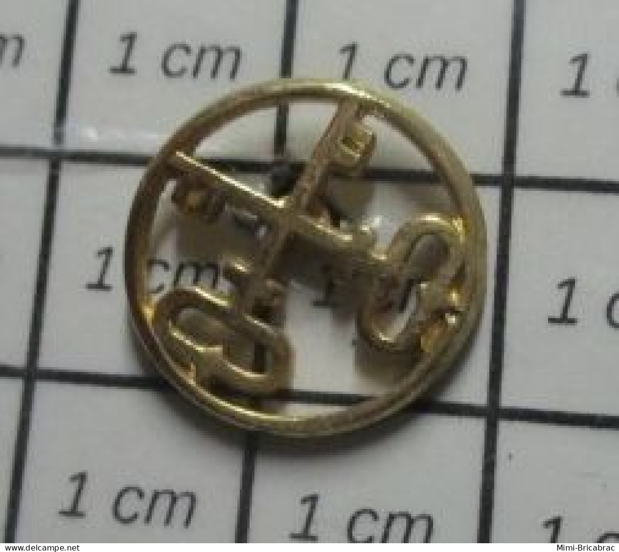 811B Pin's Pins / Beau Et Rare / AUTRES / DEUX CLES DANS UN CERCLE Métal Jaune Mini Pin's - Andere & Zonder Classificatie