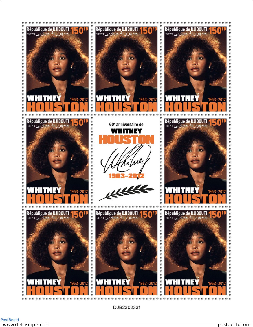 Djibouti 2023 Whitney Houston, Mint NH, Performance Art - Popular Music - Musique