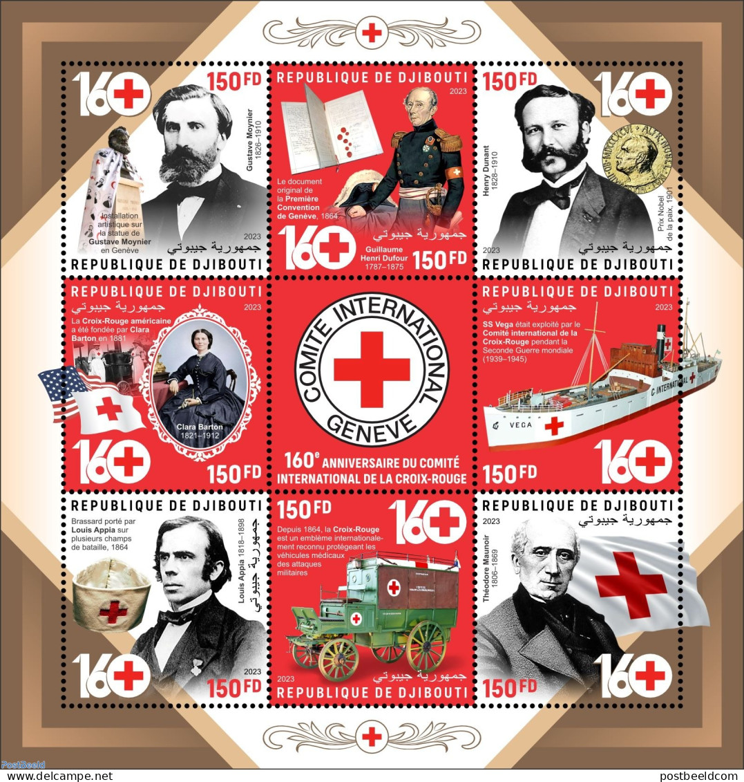 Djibouti 2023 Red Cross, Mint NH, Health - Transport - Red Cross - Automobiles - Ships And Boats - Rotes Kreuz