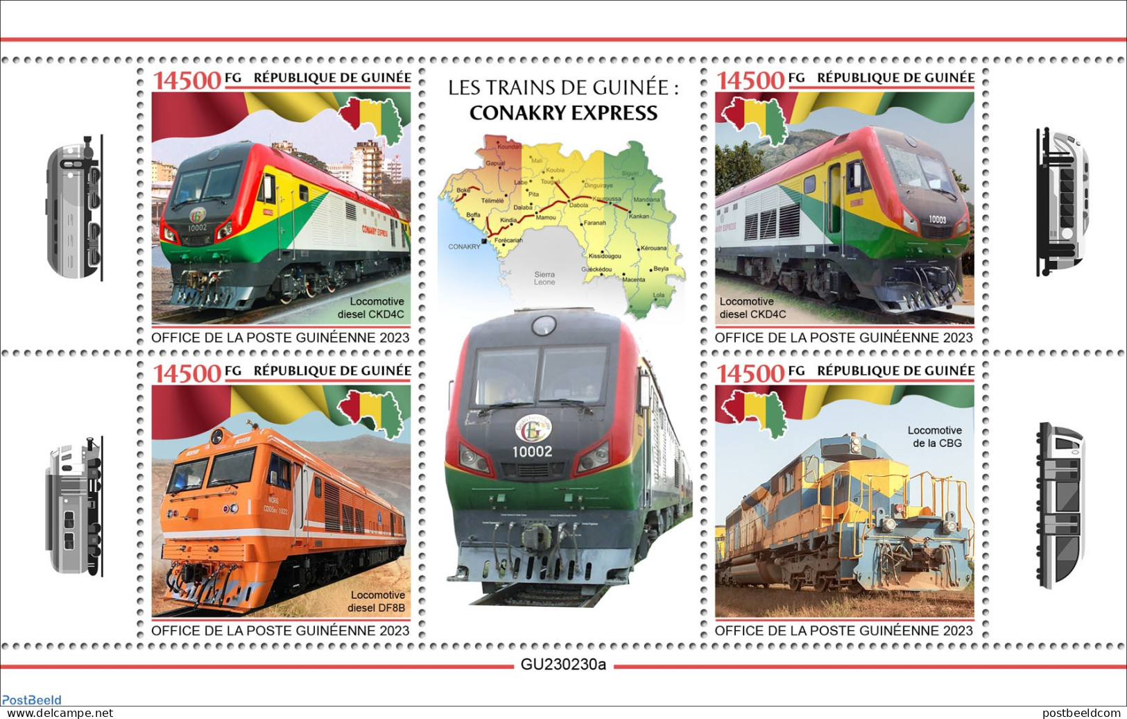 Guinea, Republic 2023 Trains Of Guinea: Conakry Express, Mint NH, Transport - Railways - Trains
