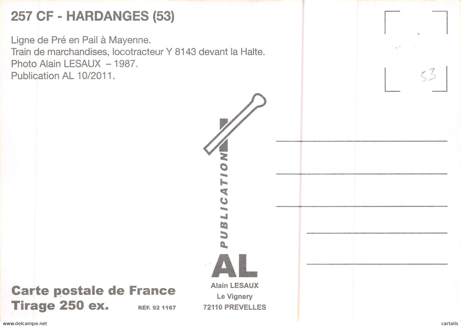 53-HARDANGES-TRAIN DE MARCHANDISES-N 601-C/0355 - Autres & Non Classés