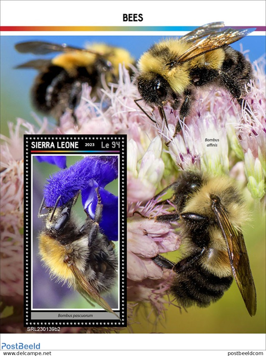 Sierra Leone 2023 Bees, Mint NH, Nature - Bees - Flowers & Plants - Other & Unclassified