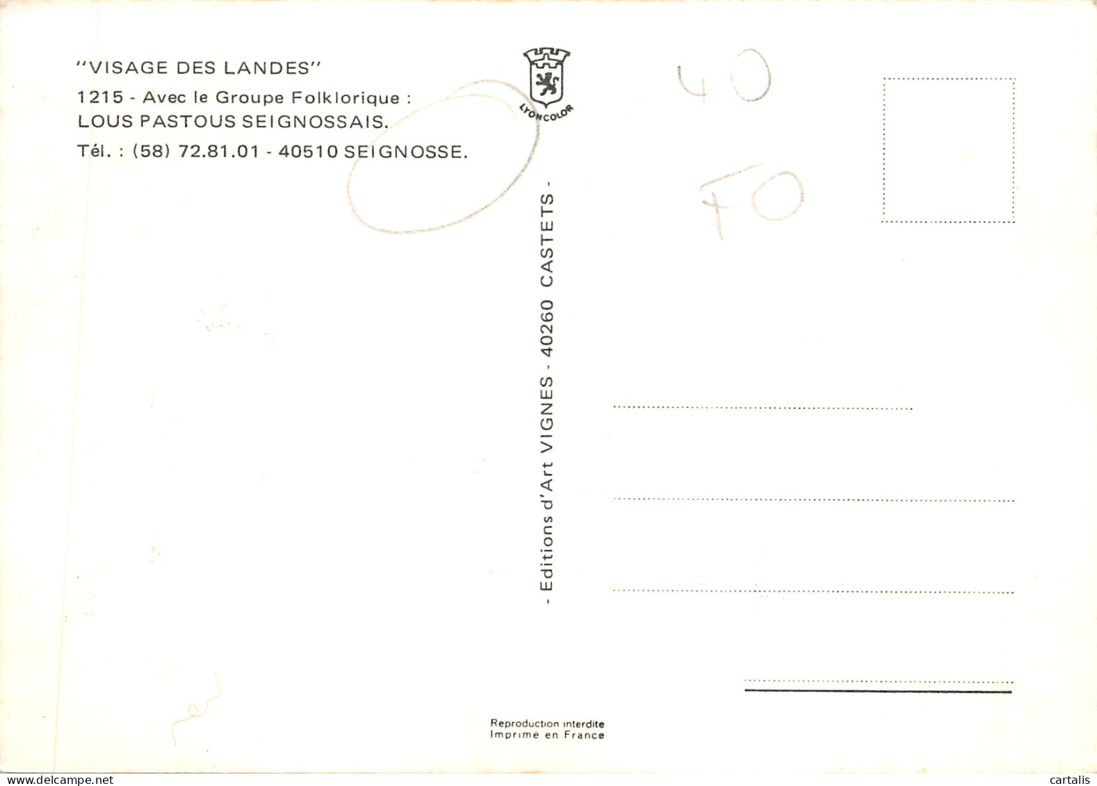 40-SEIGNOSSE-FOLKLORE DES LANDES-N 601-B/0381 - Sonstige & Ohne Zuordnung