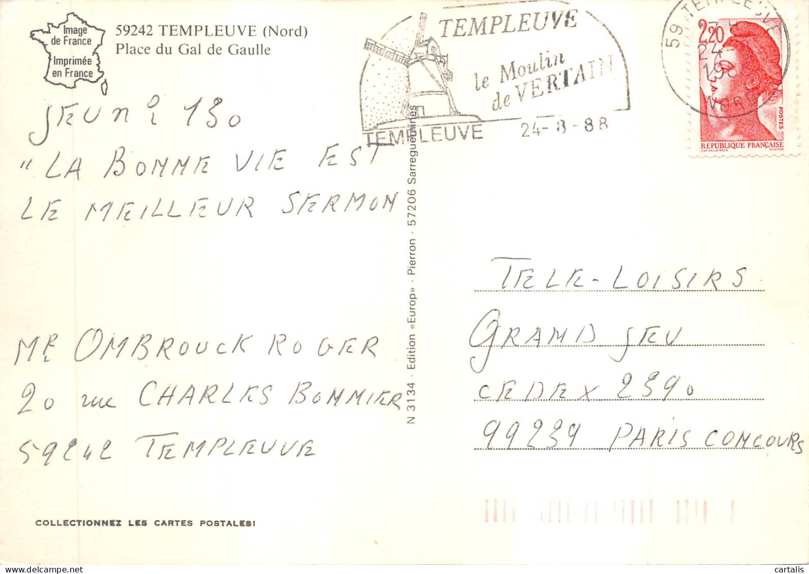 59-TEMPLEUVE-N 602-B/0215 - Other & Unclassified