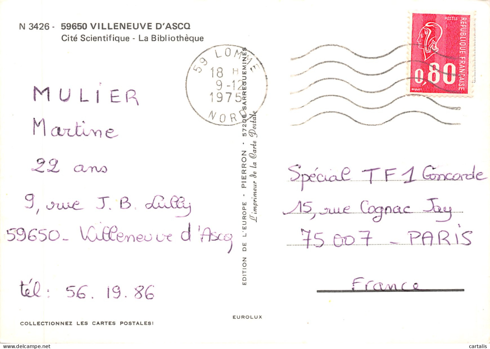 59-VILLENEUVE D ASCQ-N 602-B/0157 - Villeneuve D'Ascq