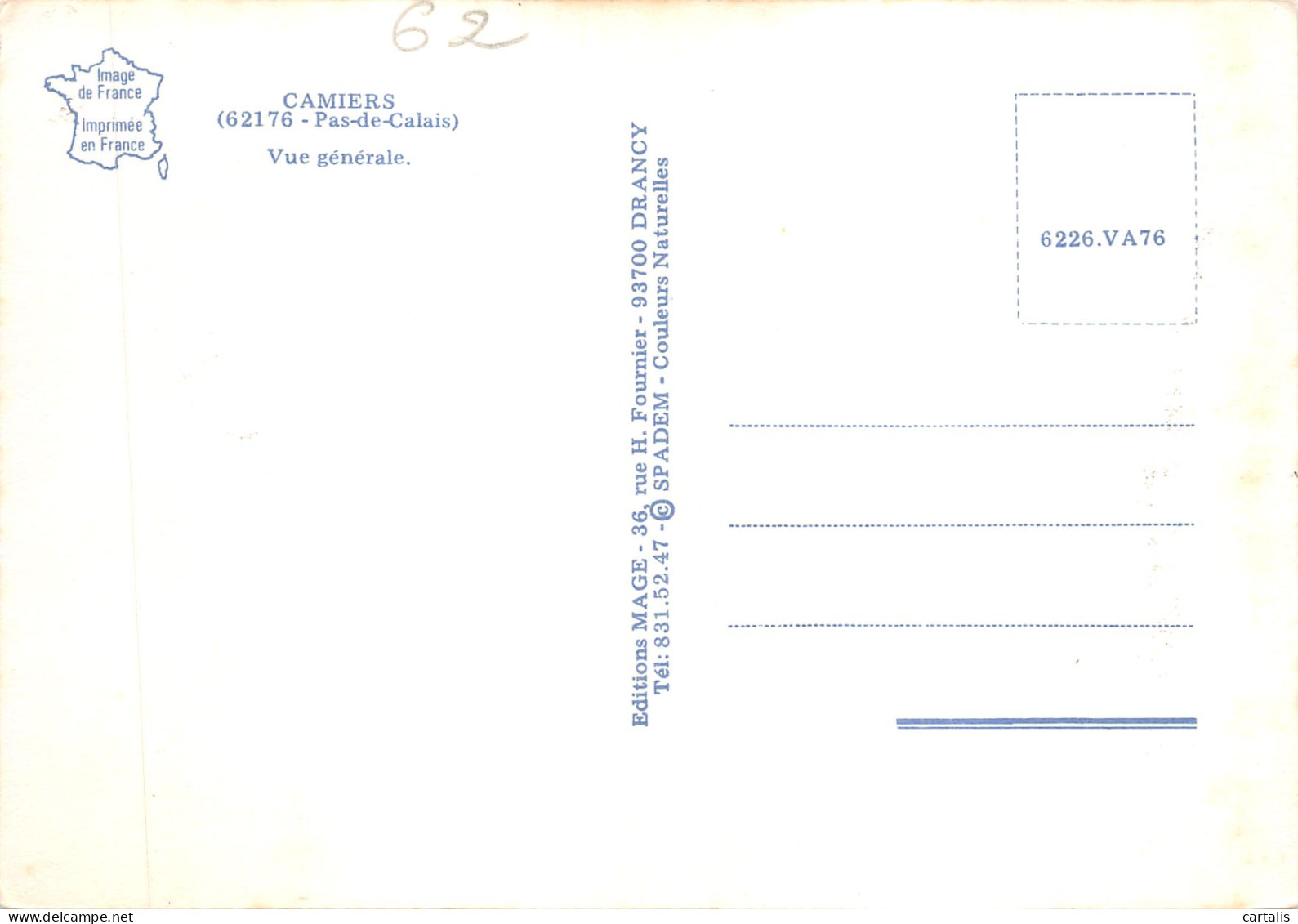 62-CAMIERS-N 602-C/0167 - Other & Unclassified