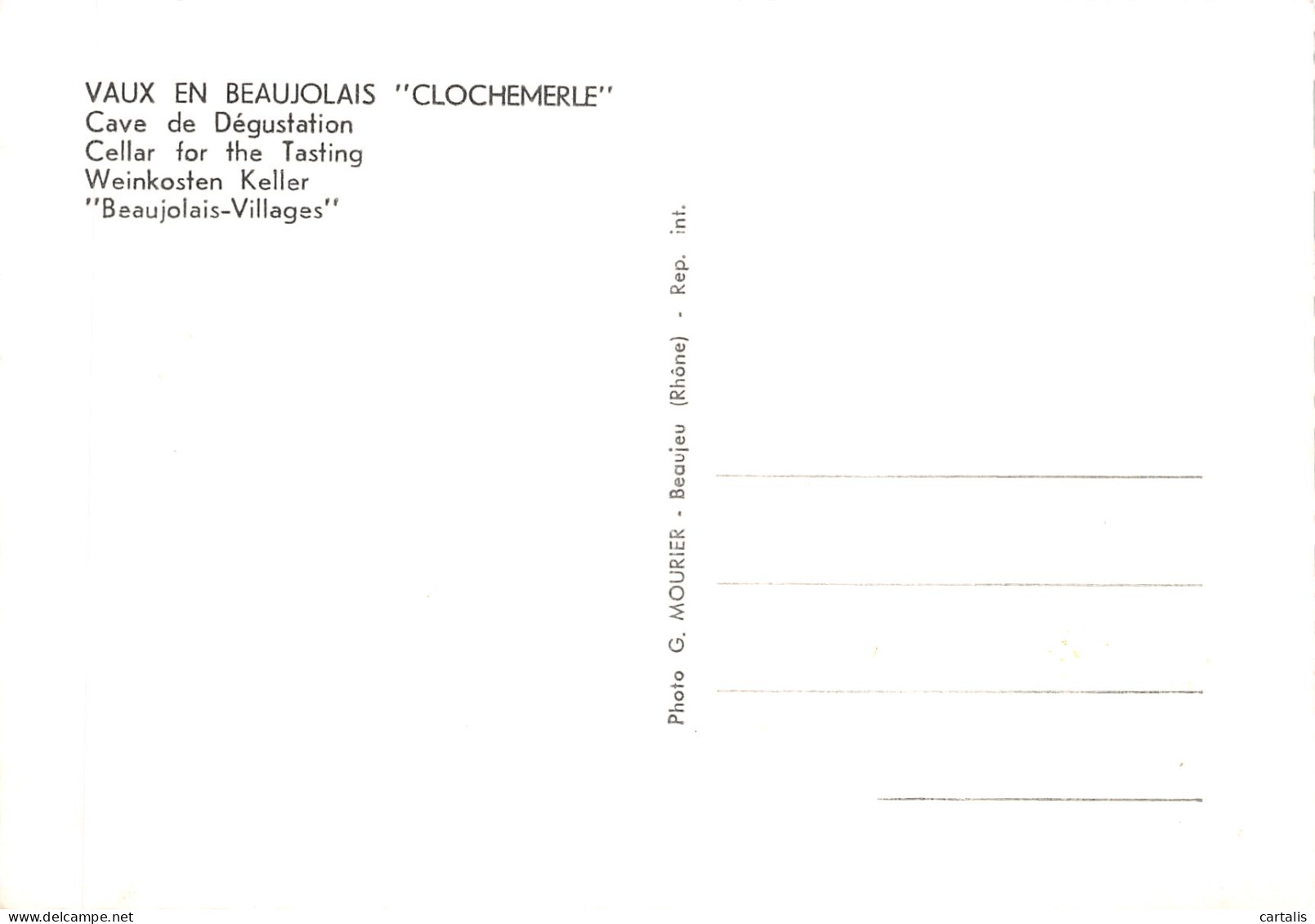 69-VAUX EN BEAUJOLAIS-CLOCHEMERLE-CAVE-N 603-B/0283 - Other & Unclassified