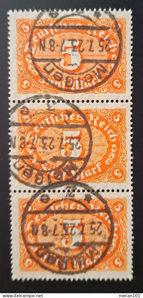 Deutsches Reich 1921, Streifen Mi 174a, Gestempelt, Geprüft - Used Stamps