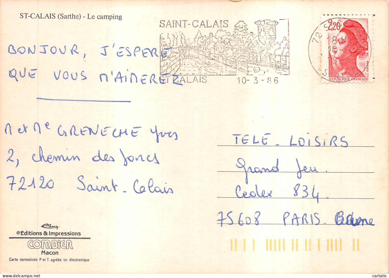 72-SAINT CALAIS-N 603-D/0035 - Saint Calais