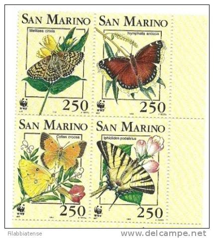 1993 - San Marino 1378/81 Farfalle   ++++++ - Unused Stamps