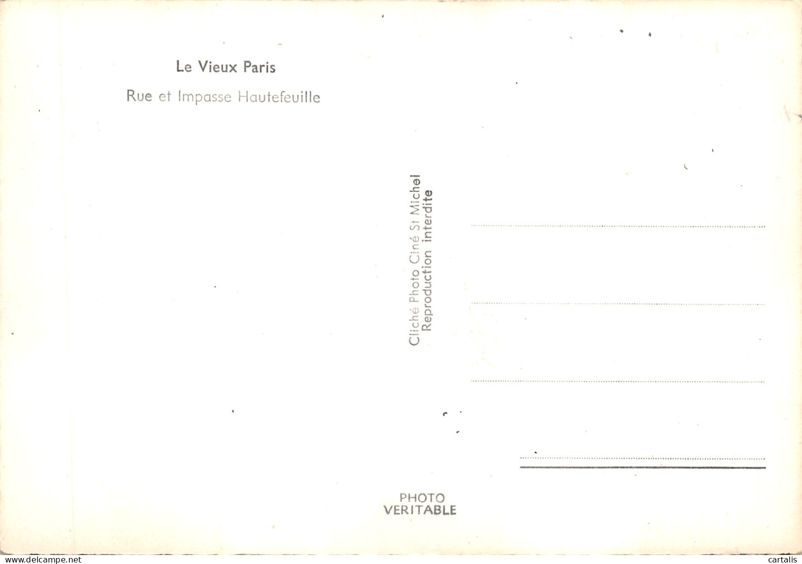 75-PARIS-IMPASSE HAUTEFEUILLE-N 604-C/0223 - Other & Unclassified