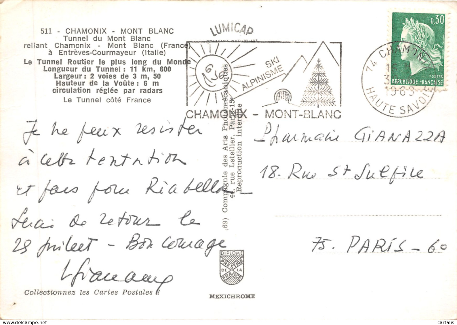 74-CHAMONIX-TUNNEL DU MONT BLANC-N 604-B/0393 - Chamonix-Mont-Blanc