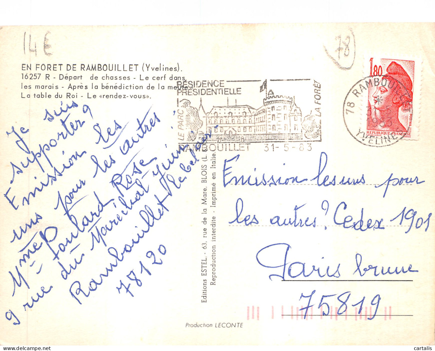 78-RAMBOUILLET-DEPART DE CHASSES-N 605-C/0173 - Rambouillet