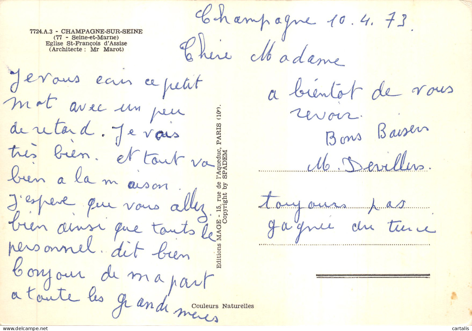 77-CHAMPAGNE SUR SEINE-N 605-B/0321 - Champagne Sur Seine