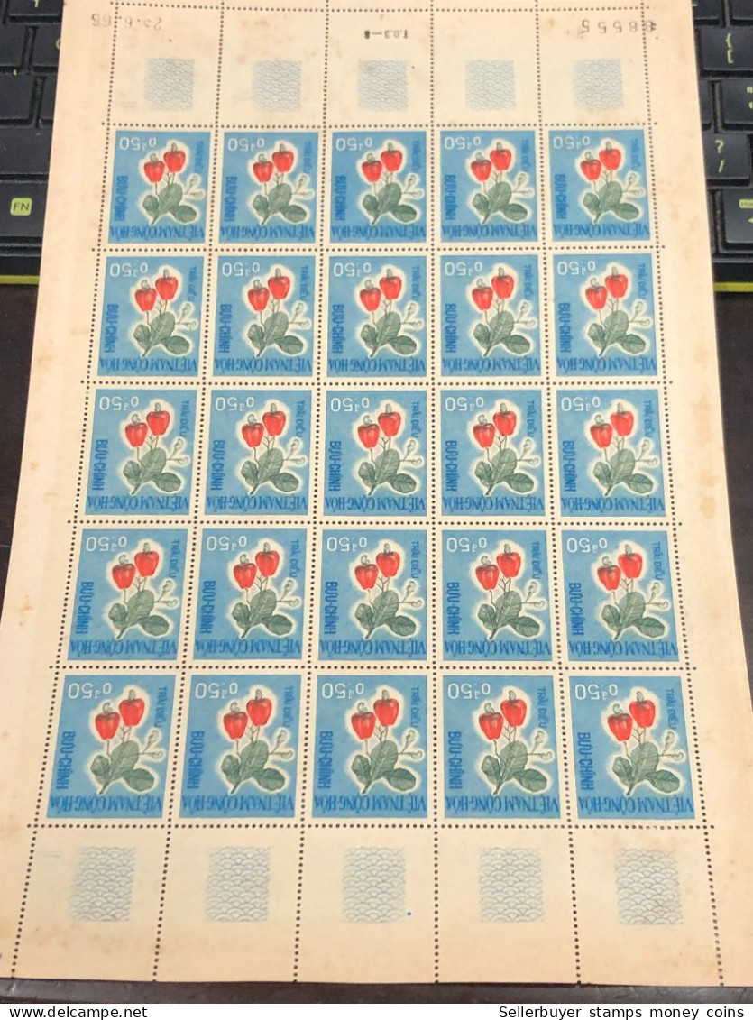 Vietnam South Sheet Stamps Before 1975(0$50 Fruits  1967) 1 Pcs25 Stamps Quality Good - Viêt-Nam