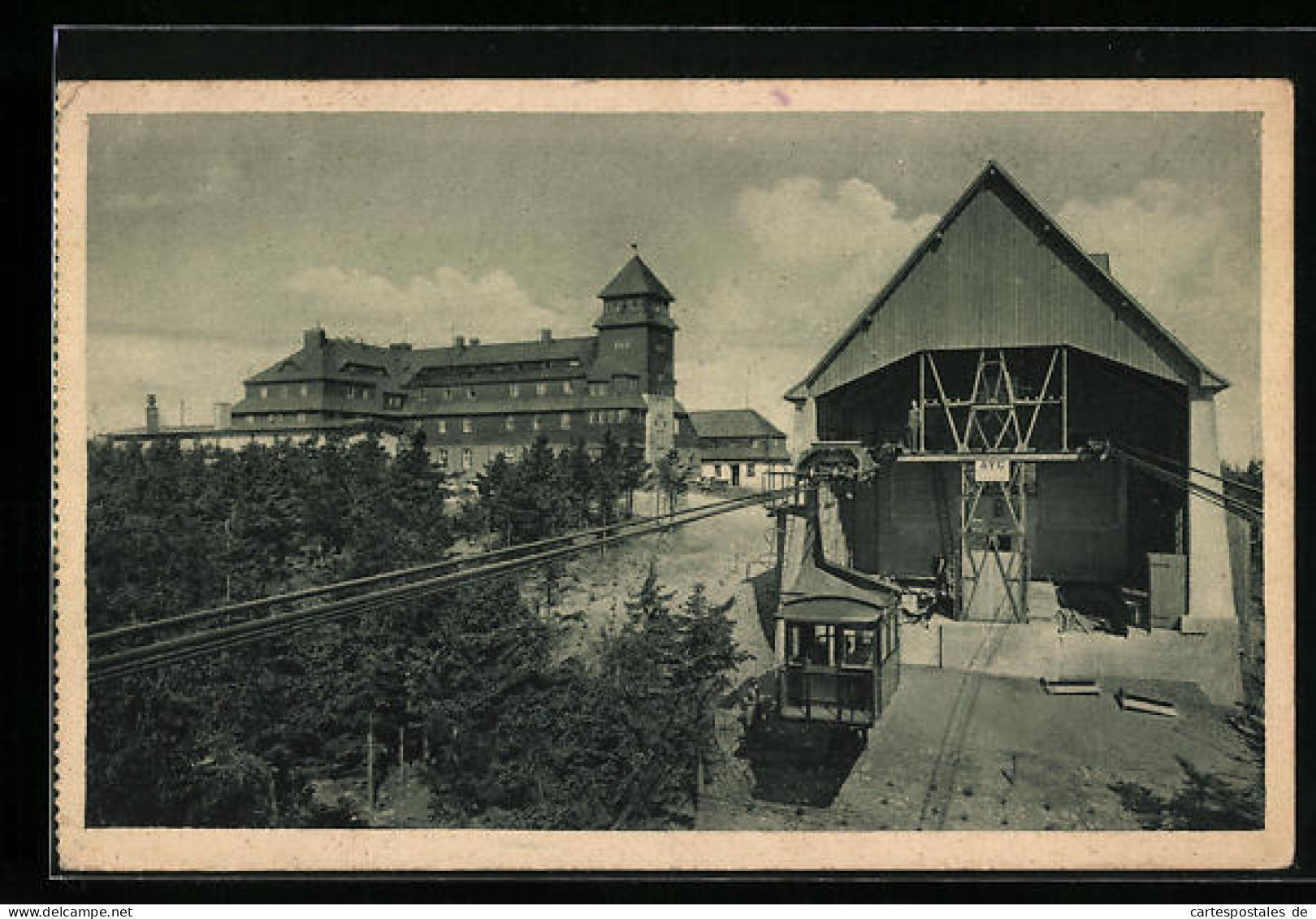 AK Fichtelberg, Fichtelberghaus Mit Schwebebahn  - Funicular Railway